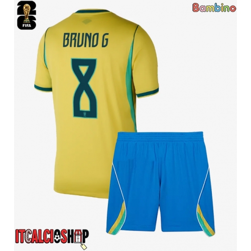 Brasile Bruno Guimaraes #8 Prima Maglia Bambino Mondiali 2026 Manica Corta (+ Pantaloni corti)